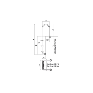 zwembadtrap wijd model rvs304 3 treden